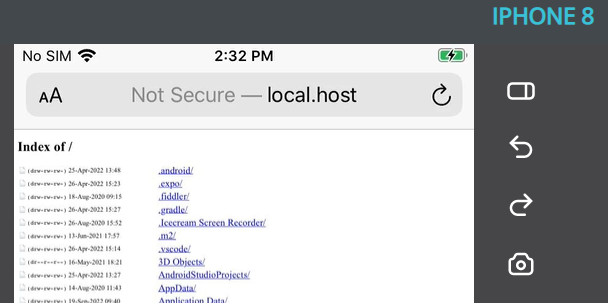 Localhost on the Mobitru device