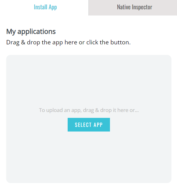 Empty Install App tab