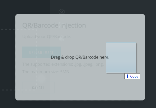 QR/Barcode drag and drop 
