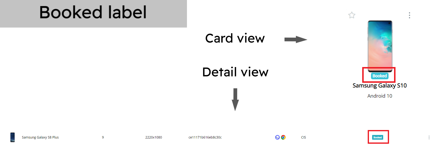 Booked label in Card and Detail views