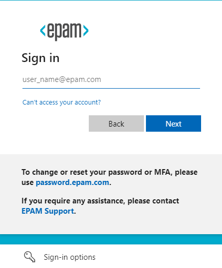 Login for EPAM employees