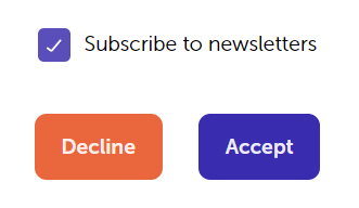 Subscribe to newsletters checkbox
