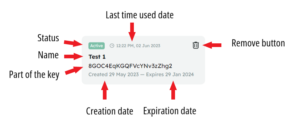 Elements of an access key bar