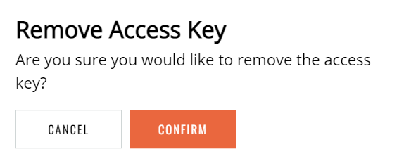 Remove access key modal