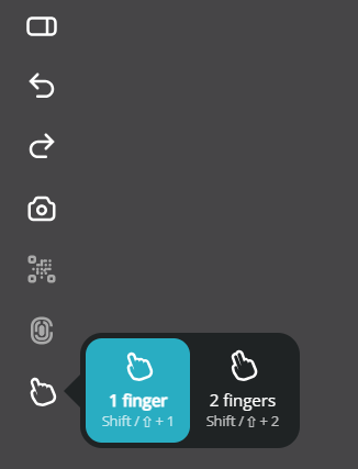 Menu to choose 1 or 2 fingers for Accessibility testing