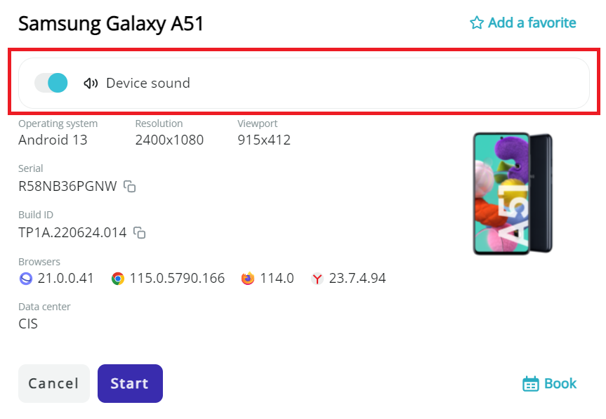 Sound activation on Mobitru