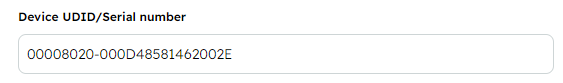 UDID/Serial number field in Mobitru Connect