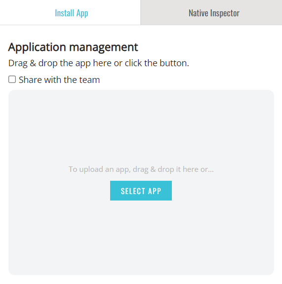 Application management in an empty state.