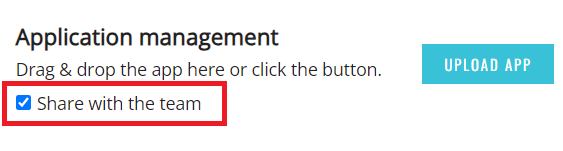 Share with the team checkbox