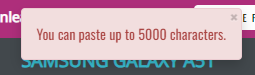 5000 symbols are allowed to paste on Mobitru.