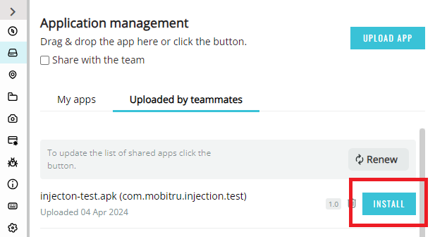 Install app button