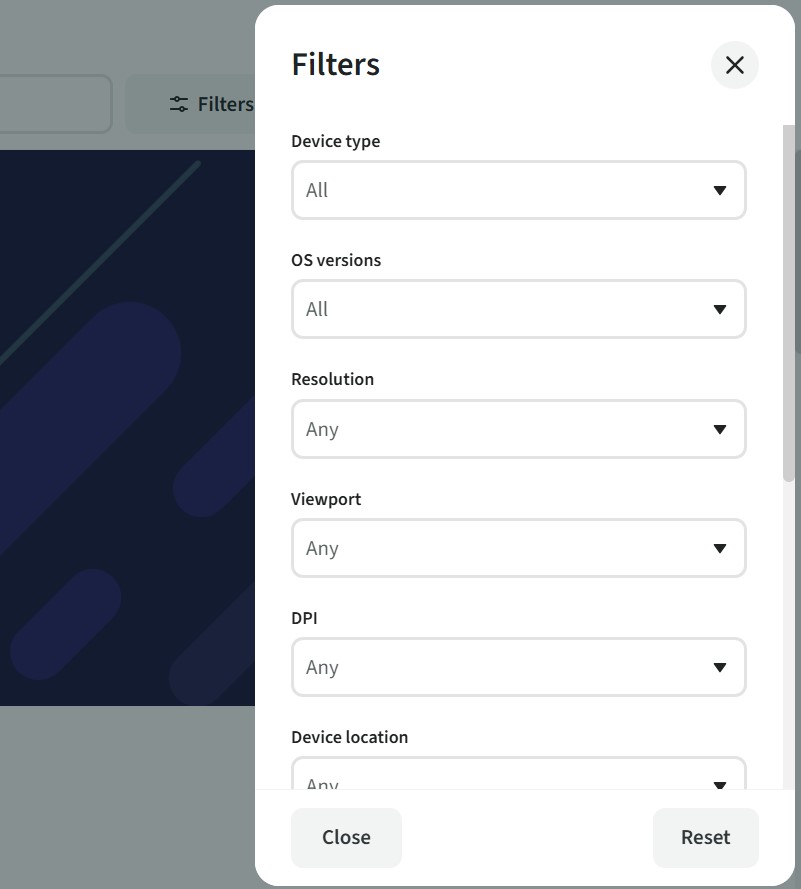 Filters widget image.